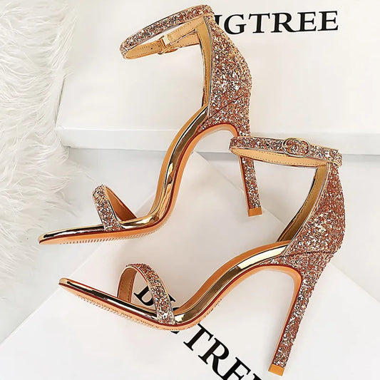 Sexy High Heels Women Pumps Sparkle Sequins Stiletto Heels