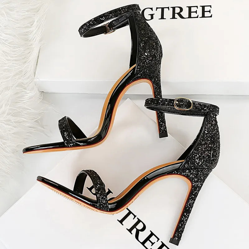 Sexy High Heels Women Pumps Sparkle Sequins Stiletto Heels