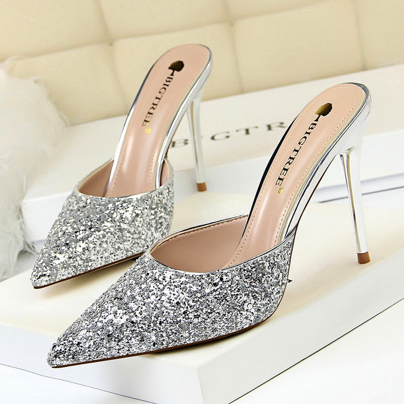 Crystal Thin High Heel Sandals