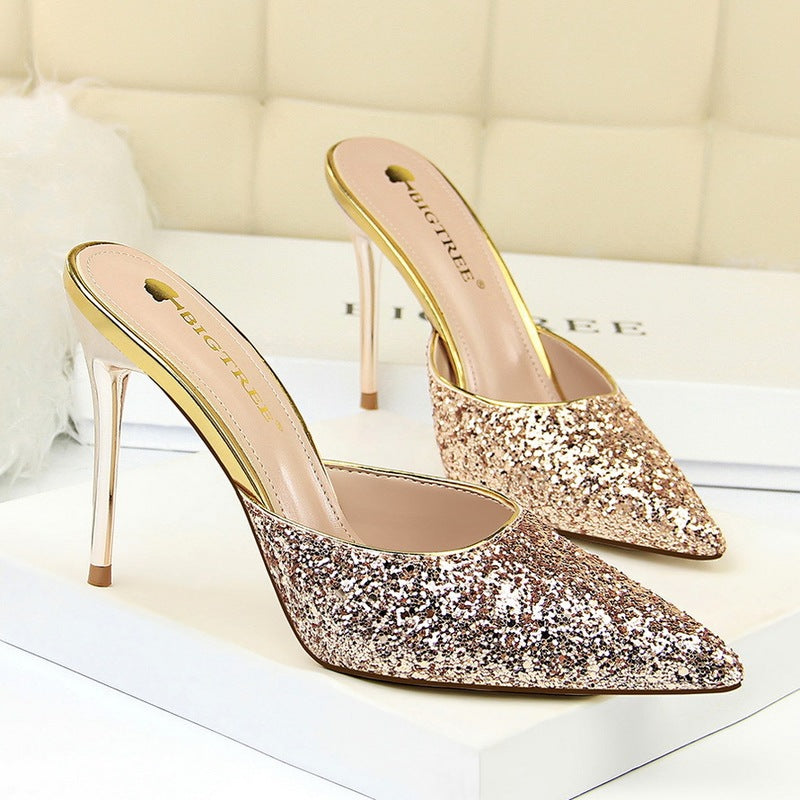 Crystal Thin High Heel Sandals