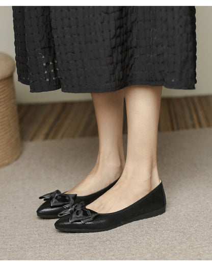 Pointed Toe Bow Flat