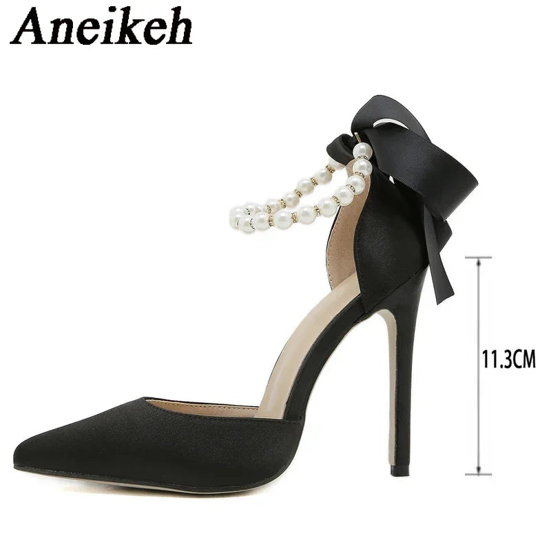 Aneikeh White String Bead Pumps