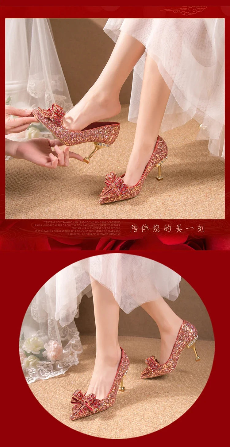 Buckle Decorative Banquet Women's Shoes High Heels