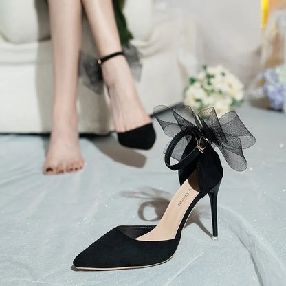 Pointed Toe Ankle Buckle Strap Stilettos Ladies High Heels