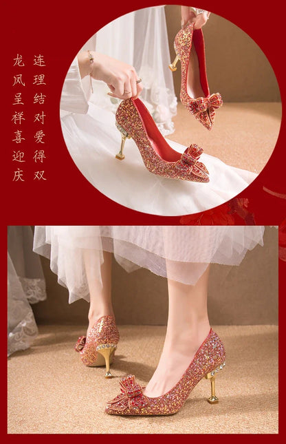 Buckle Decorative Banquet Women's Shoes High Heels