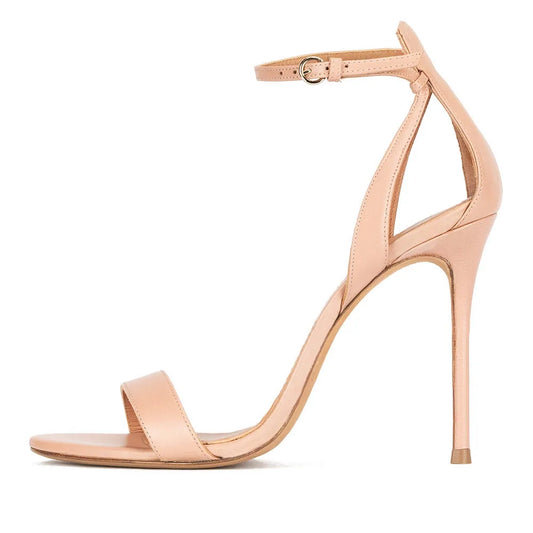 Open Toe Sandals with Buckle Ankle Strap